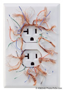 Broken wall socket;  Size=130 pixels wide